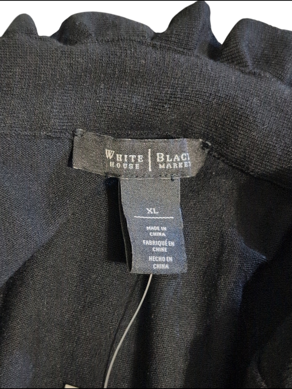 Nwt White House Black Market Black Ruffle Neck Knit Cardigan Dress Travel XLarge - Picture 7 of 8